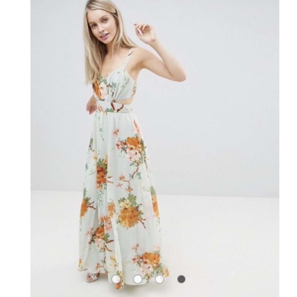 Green floral dress